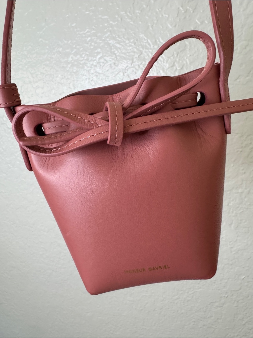 Mansur Gavriel Red Leather Mini Bucket Crossbody - Picture 5 of 15
